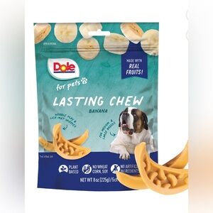 TWO pet treats by Dole. Banana & jerky bites w/banana and dragon fruit